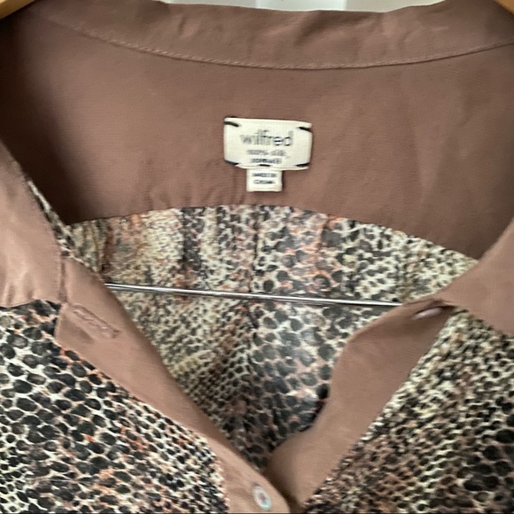 WILFRED Brown Silk Snakeskin Blouse - Picture 4 of 9